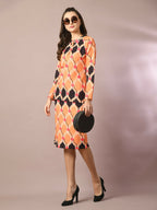 Myshka Women's Multi Printed Round Neck Party Top With Skirt Co-ord set | Grocsy