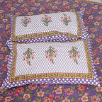 Rudra Bazaar Purple 210 TC Cotton Double King Bedsheet With 2 Pillow Covers | Grocsy