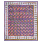 Rudra Bazaar Purple 210 TC Cotton Double King Bedsheet With 2 Pillow Covers | Grocsy
