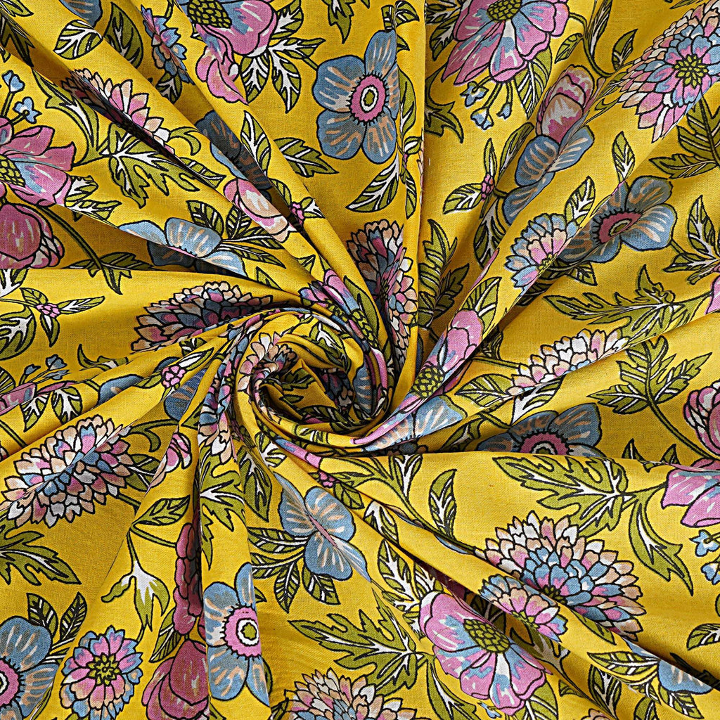 Rudra Bazaar Yellow 210 TC Cotton Double King Bedsheet With 2 Pillow Covers | Grocsy