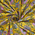 Rudra Bazaar Yellow 210 TC Cotton Double King Bedsheet With 2 Pillow Covers | Grocsy