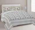 Rudra Bazaar Olive 210 TC Cotton Double King Bedsheet With 2 Pillow Covers | Grocsy