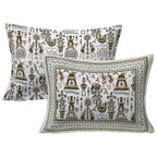 Rudra Bazaar Olive 210 TC Cotton Double King Bedsheet With 2 Pillow Covers | Grocsy