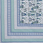 Rudra Bazaar Turquoise Blue 210 TC Cotton Double King Bedsheet With 2 Pillow Covers | Grocsy