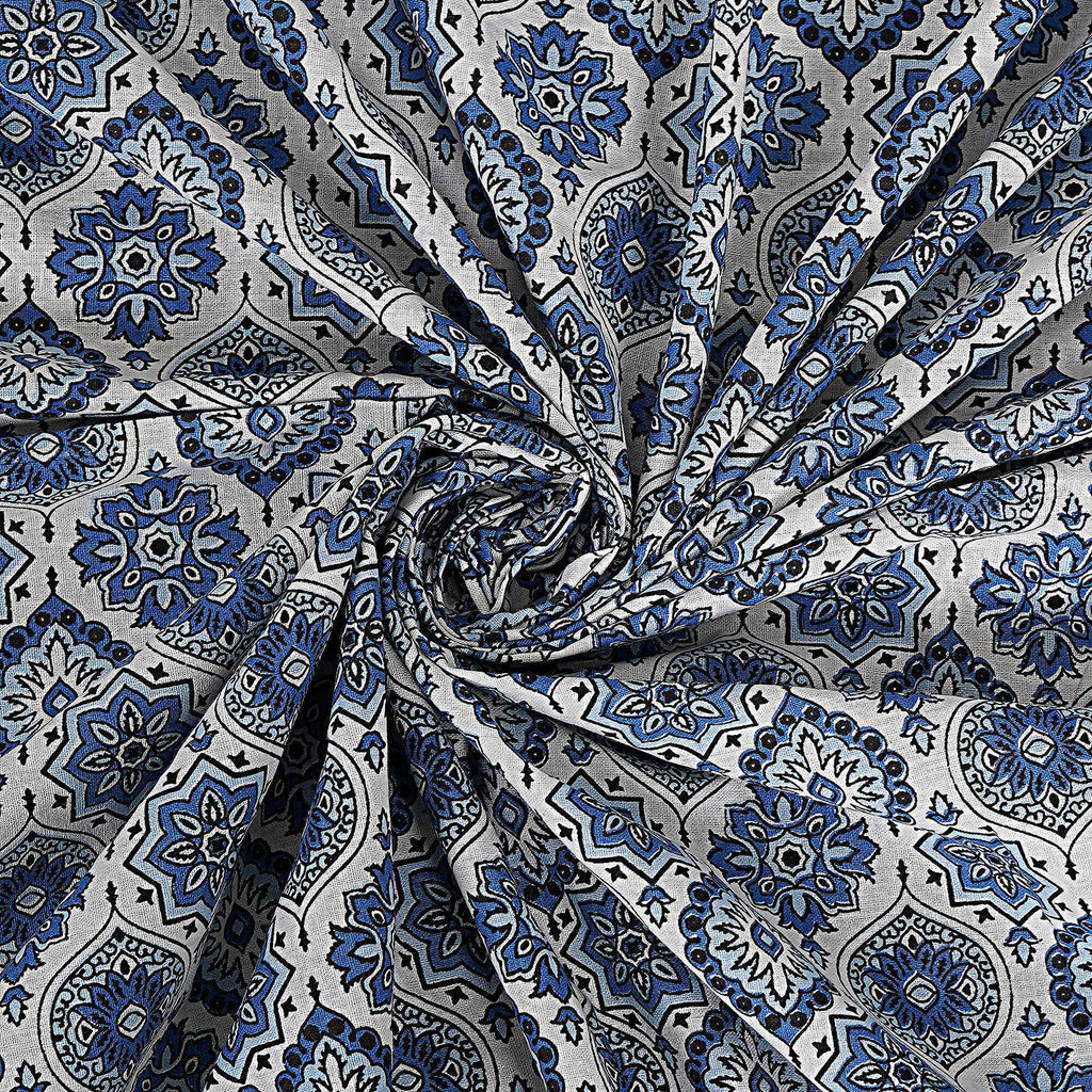 Rudra Bazaar Blue 210 TC Cotton Double King Bedsheet With 2 Pillow Covers | Grocsy