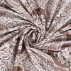 Rudra Bazaar Brown 210 TC Cotton Double King Bedsheet With 2 Pillow Covers | Grocsy