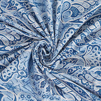 Rudra Bazaar Blue 210 TC Cotton Double King Bedsheet With 2 Pillow Covers | Grocsy