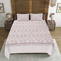 Rudra Bazaar Brown 210 TC Cotton Double King Bedsheet With 2 Pillow Covers | Grocsy