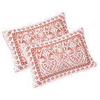 Rudra Bazaar Peach 210 TC Cotton Double King Bedsheet With 2 Pillow Covers | Grocsy