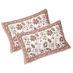 Rudra Bazaar Brown 210 TC Cotton Double King Bedsheet With 2 Pillow Covers | Grocsy