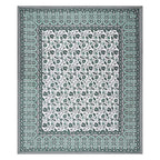 Rudra Bazaar Sea Green 210 TC Cotton Double King Bedsheet With 2 Pillow Covers | Grocsy