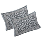 Rudra Bazaar Grey 210 TC Cotton Double King Bedsheet With 2 Pillow Covers | Grocsy
