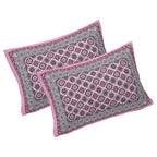 Rudra Bazaar Pink 210 TC Cotton Double King Bedsheet With 2 Pillow Covers | Grocsy