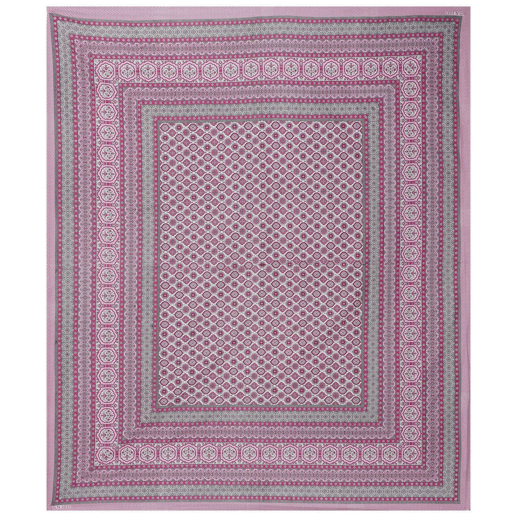 Rudra Bazaar Pink 210 TC Cotton Double King Bedsheet With 2 Pillow Covers | Grocsy