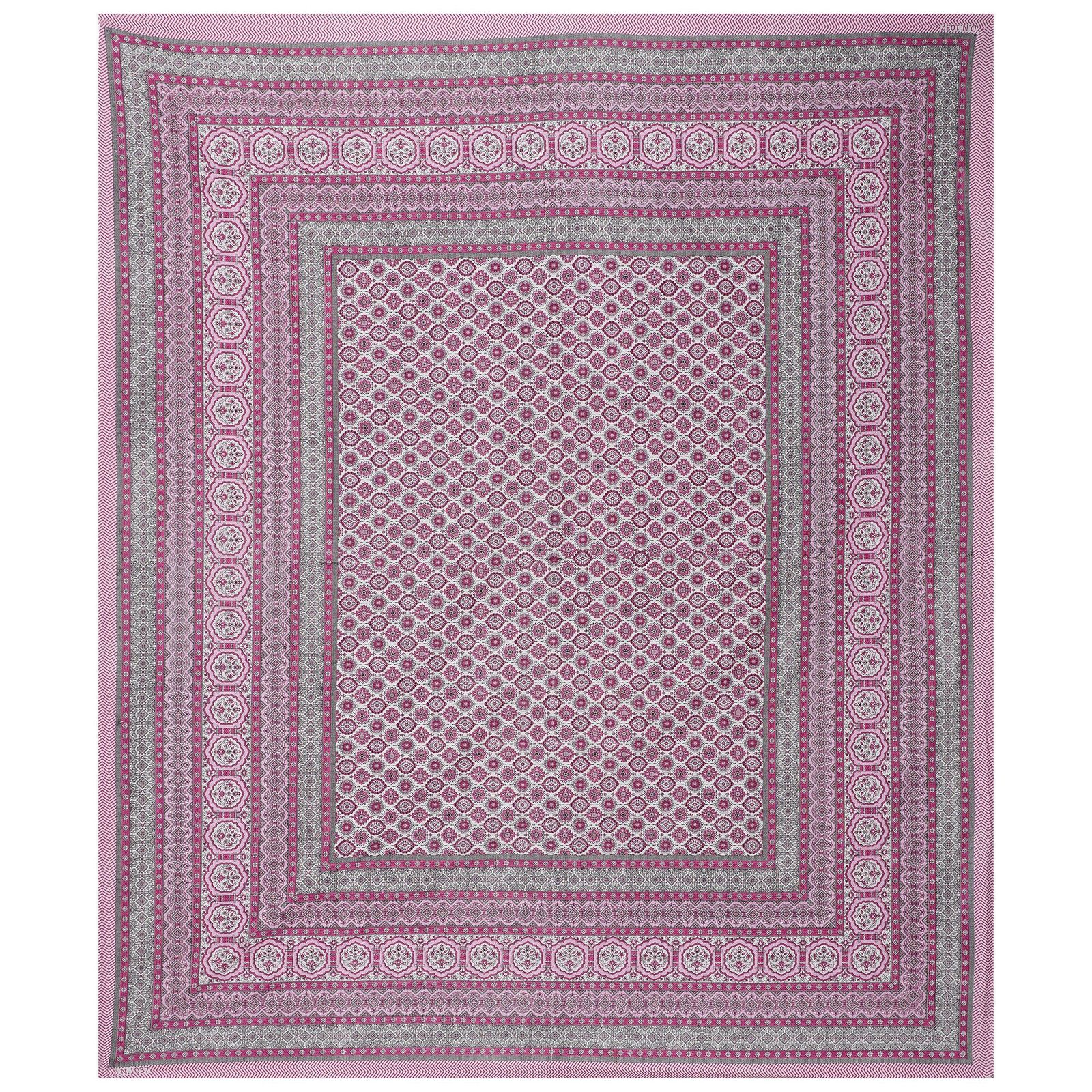 Rudra Bazaar Pink 210 TC Cotton Double King Bedsheet With 2 Pillow Covers | Grocsy