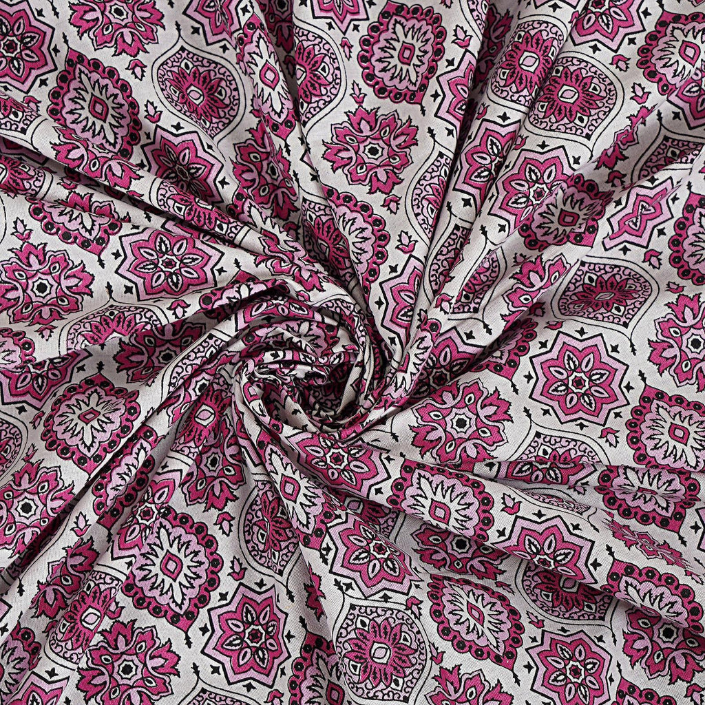 Rudra Bazaar Pink 210 TC Cotton Double King Bedsheet With 2 Pillow Covers | Grocsy