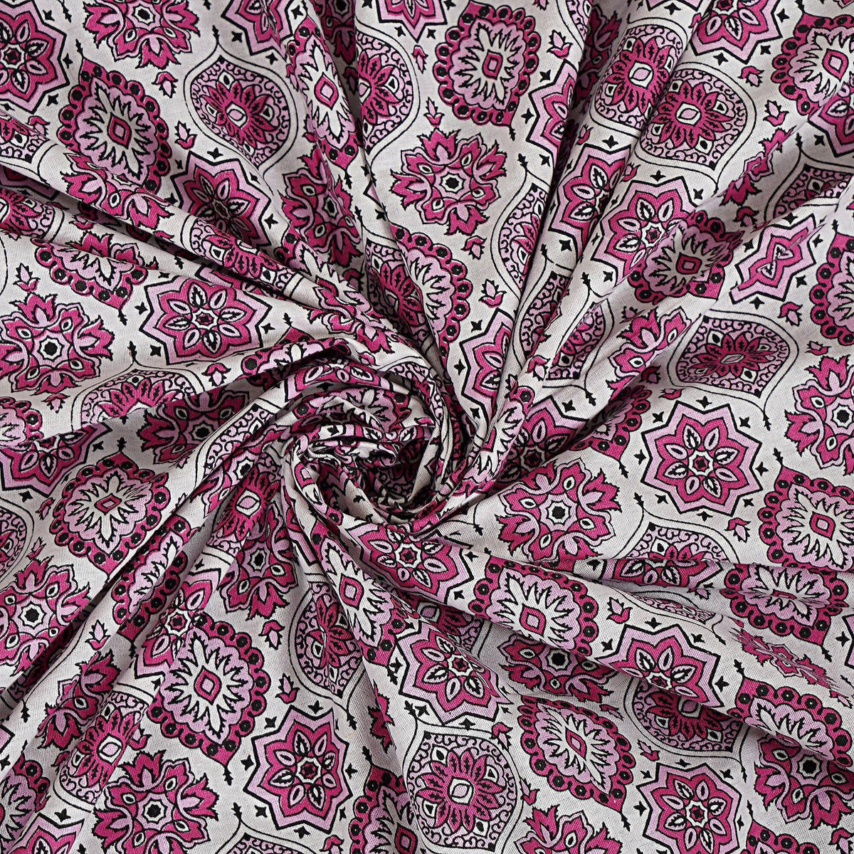 Rudra Bazaar Pink 210 TC Cotton Double King Bedsheet With 2 Pillow Covers | Grocsy