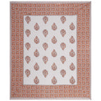 Rudra Bazaar Orange 210 TC Cotton Double King Bedsheet With 2 Pillow Covers | Grocsy