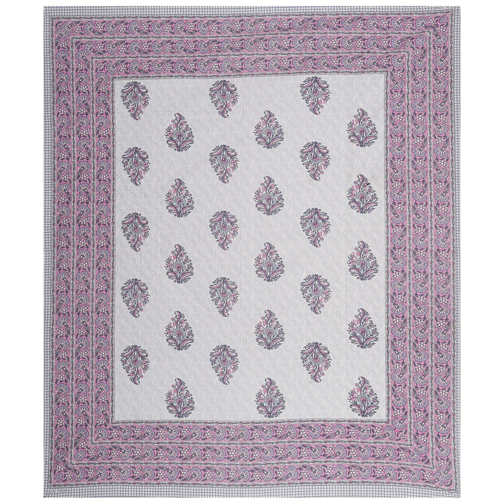 Rudra Bazaar Purple 210 TC Cotton Double King Bedsheet With 2 Pillow Covers | Grocsy