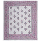Rudra Bazaar Purple 210 TC Cotton Double King Bedsheet With 2 Pillow Covers | Grocsy