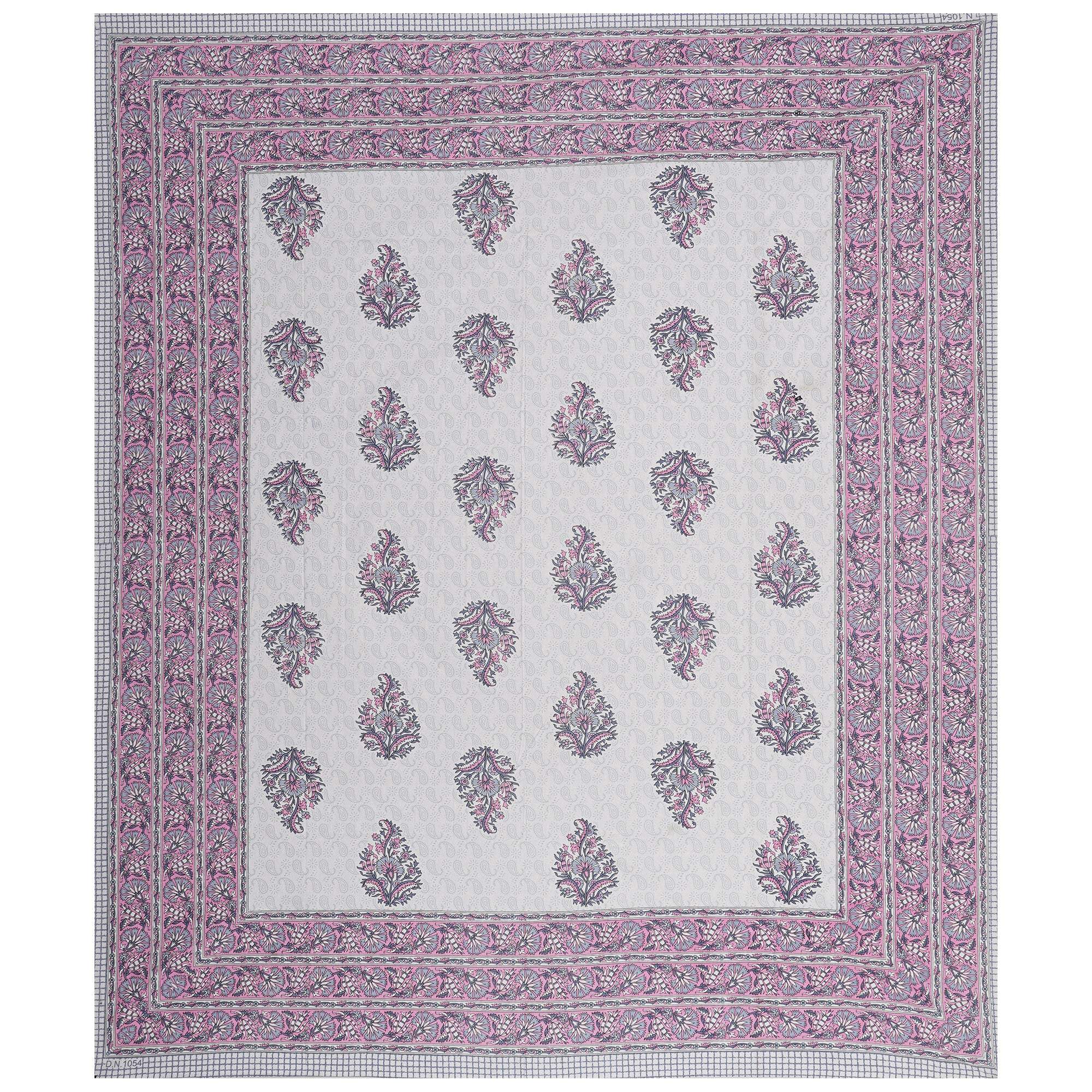 Rudra Bazaar Purple 210 TC Cotton Double King Bedsheet With 2 Pillow Covers | Grocsy