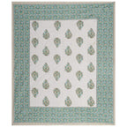 Rudra Bazaar Green 210 TC Cotton Double King Bedsheet With 2 Pillow Covers | Grocsy