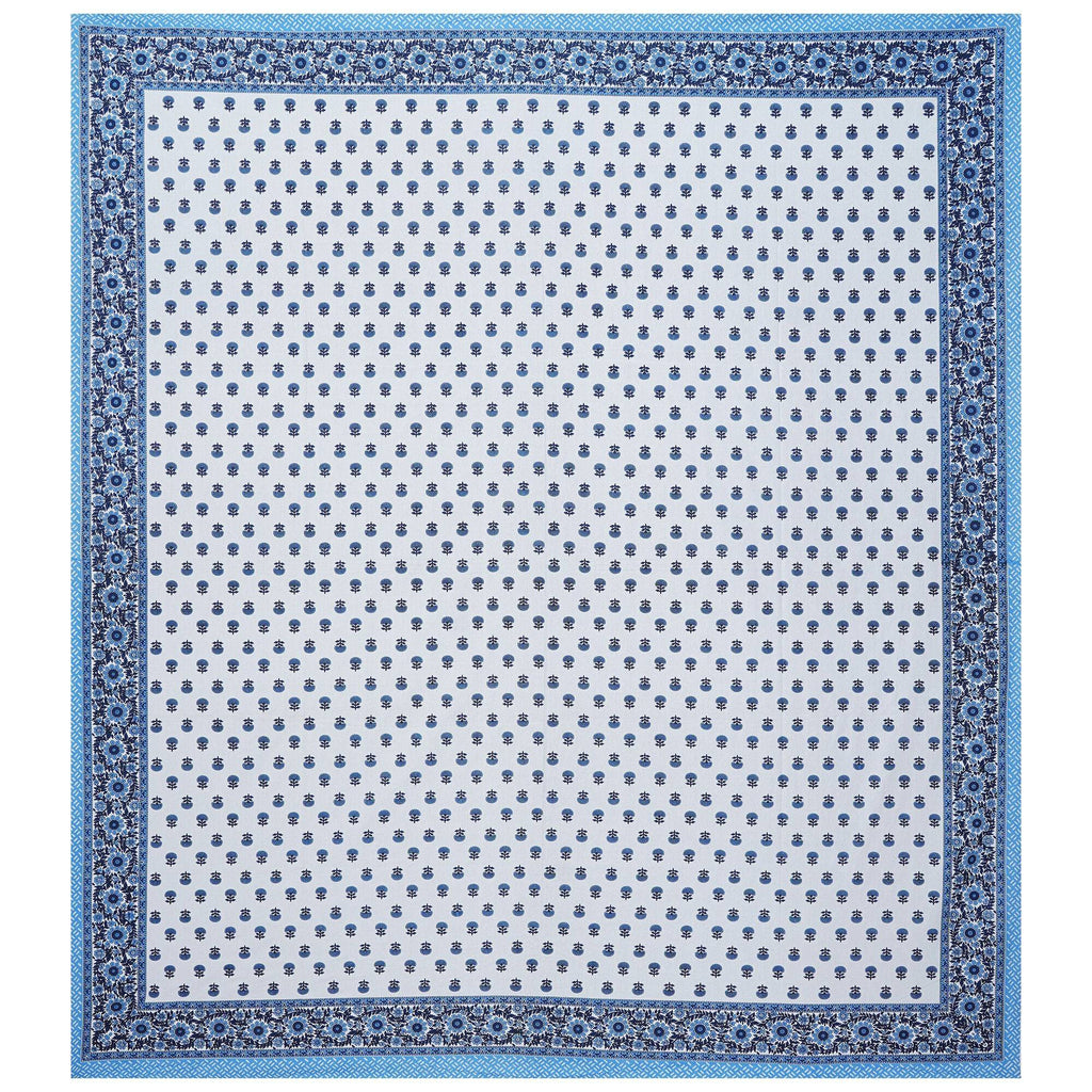 Rudra Bazaar Blue 210 TC Cotton Double King Bedsheet With 2 Pillow Covers | Grocsy