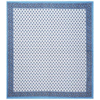 Rudra Bazaar Blue 210 TC Cotton Double King Bedsheet With 2 Pillow Covers | Grocsy