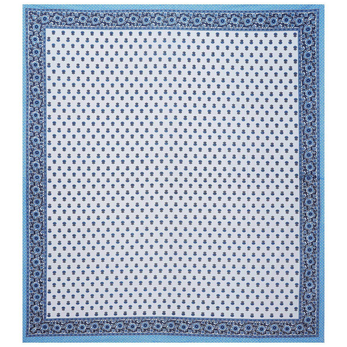 Rudra Bazaar Blue 210 TC Cotton Double King Bedsheet With 2 Pillow Covers | Grocsy