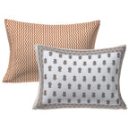 Rudra Bazaar Brown 210 TC Cotton Double King Bedsheet With 2 Pillow Covers | Grocsy