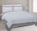 Rudra Bazaar Grey 210 TC Cotton Double King Bedsheet With 2 Pillow Covers | Grocsy