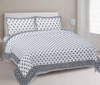 Rudra Bazaar Grey 210 TC Cotton Double King Bedsheet With 2 Pillow Covers | Grocsy