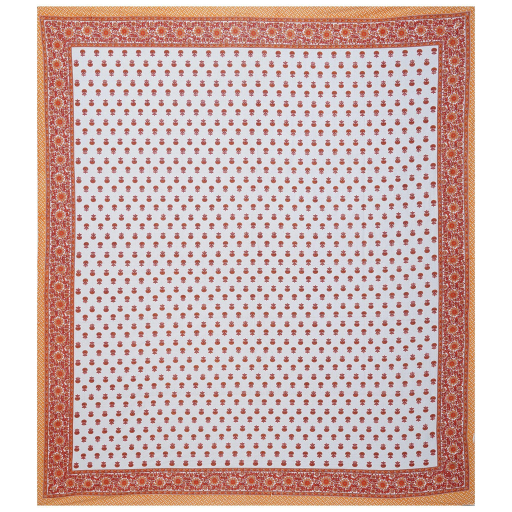 Rudra Bazaar Orange 210 TC Cotton Double King Bedsheet With 2 Pillow Covers | Grocsy