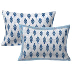 Rudra Bazaar Blue 210 TC Cotton Double King Bedsheet With 2 Pillow Covers | Grocsy