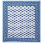 Rudra Bazaar Blue 210 TC Cotton Double King Bedsheet With 2 Pillow Covers | Grocsy