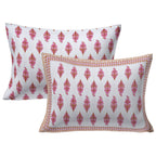Rudra Bazaar Pink 210 TC Cotton Double King Bedsheet With 2 Pillow Covers | Grocsy