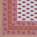 Rudra Bazaar Pink 210 TC Cotton Double King Bedsheet With 2 Pillow Covers | Grocsy