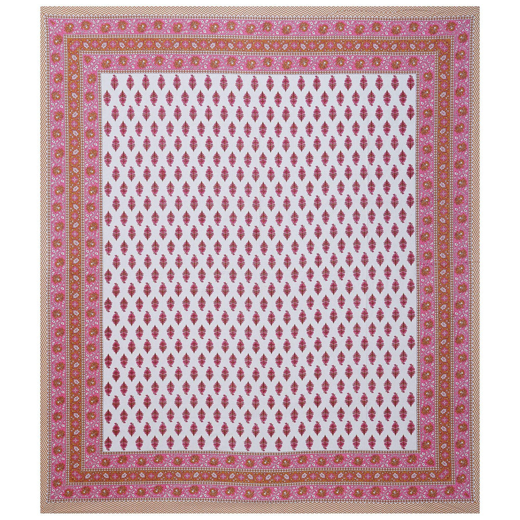 Rudra Bazaar Pink 210 TC Cotton Double King Bedsheet With 2 Pillow Covers | Grocsy