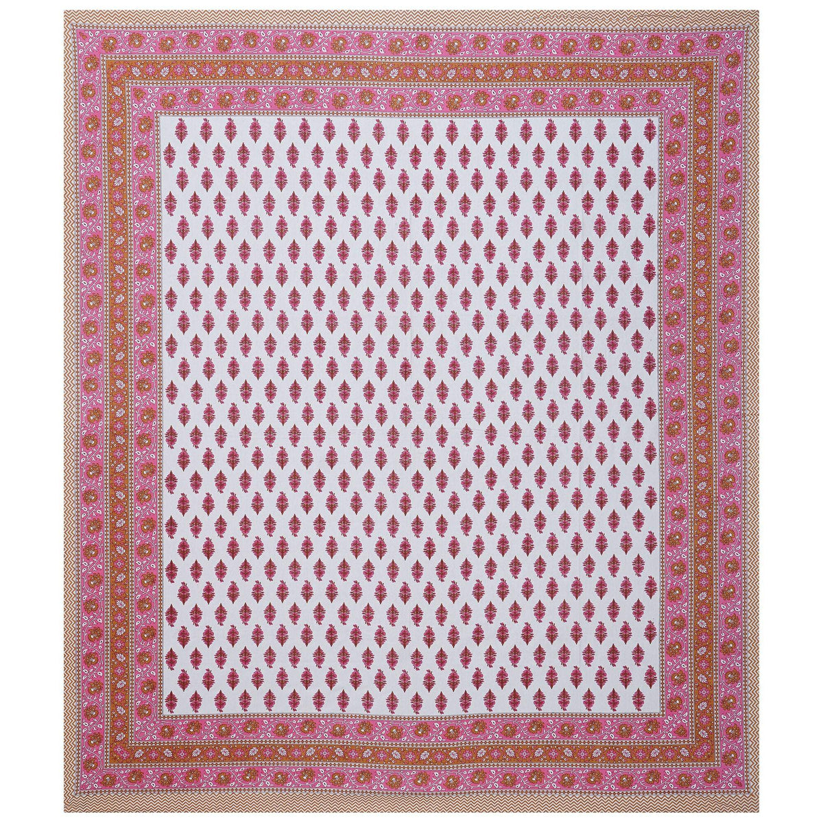 Rudra Bazaar Pink 210 TC Cotton Double King Bedsheet With 2 Pillow Covers | Grocsy