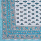 Rudra Bazaar Turquoise Blue 210 TC Cotton Double King Bedsheet With 2 Pillow Covers | Grocsy