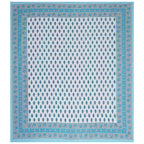Rudra Bazaar Turquoise Blue 210 TC Cotton Double King Bedsheet With 2 Pillow Covers | Grocsy