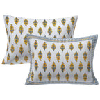 Rudra Bazaar Yellow 210 TC Cotton Double King Bedsheet With 2 Pillow Covers | Grocsy