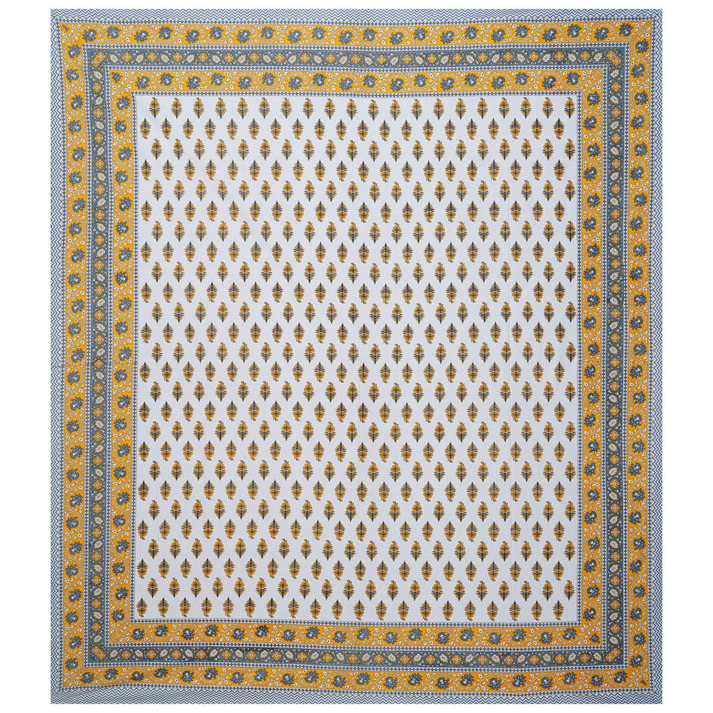 Rudra Bazaar Yellow 210 TC Cotton Double King Bedsheet With 2 Pillow Covers | Grocsy