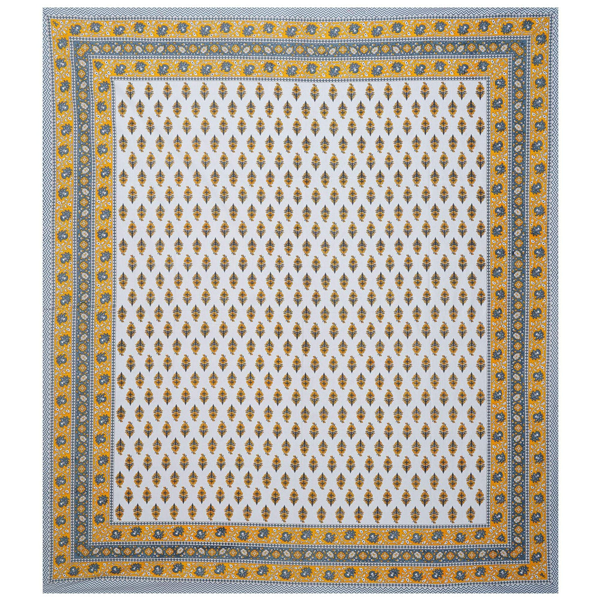 Rudra Bazaar Yellow 210 TC Cotton Double King Bedsheet With 2 Pillow Covers | Grocsy