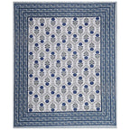 Rudra Bazaar Blue 210 TC Cotton Double King Bedsheet With 2 Pillow Covers | Grocsy