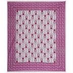 Rudra Bazaar Pink 210 TC Cotton Double King Bedsheet With 2 Pillow Covers | Grocsy