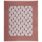Rudra Bazaar Rust 210 TC Cotton Double King Bedsheet With 2 Pillow Covers | Grocsy