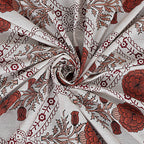 Rudra Bazaar Rust 210 TC Cotton Double King Bedsheet With 2 Pillow Covers | Grocsy