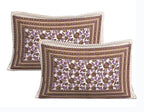 Rudra Bazaar Purple Brown 210 TC Cotton Double King Bedsheet With 2 Pillow Covers | Grocsy