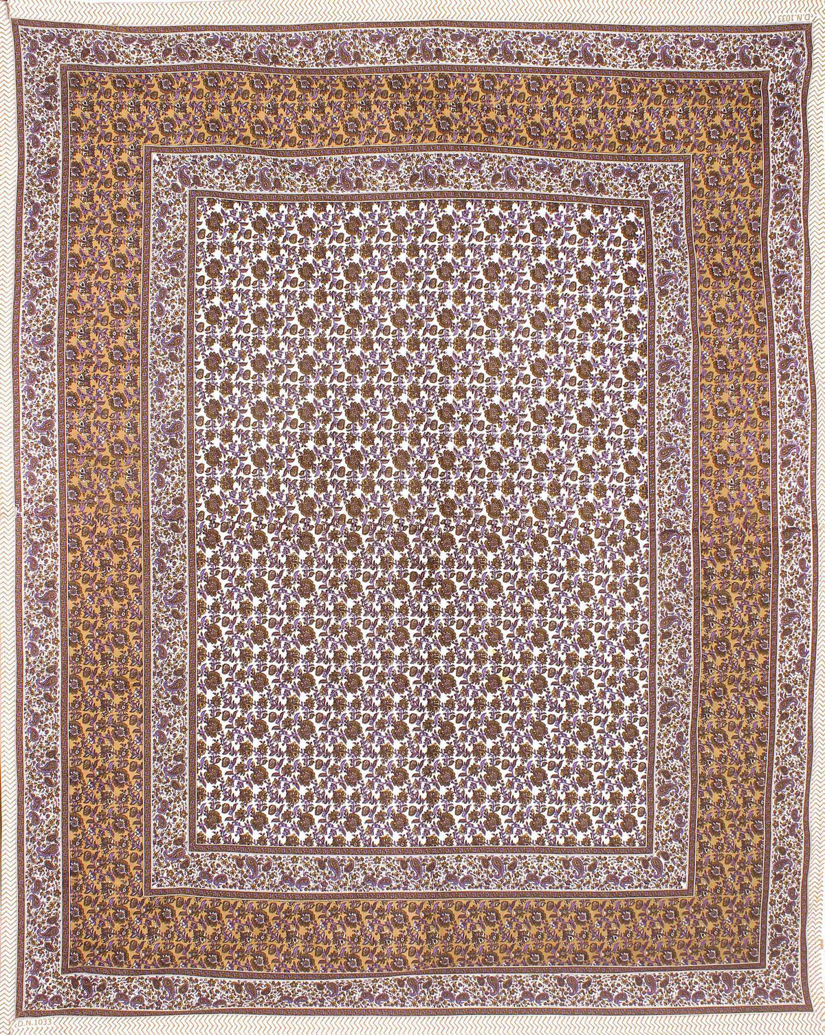 Rudra Bazaar Purple Brown 210 TC Cotton Double King Bedsheet With 2 Pillow Covers | Grocsy